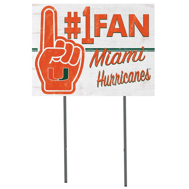 Miami Hurricanes 18'' x 24'' #1 Fan Yard Sign