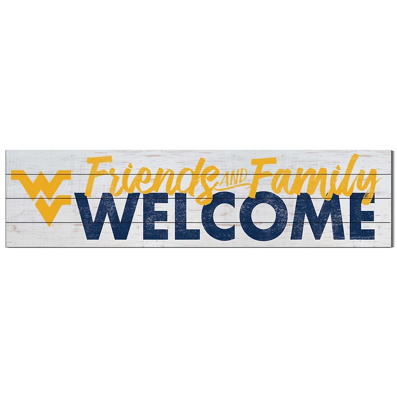 West Virginia Mountaineers 10'' x 40'' Friends & Family Welcome Sign
