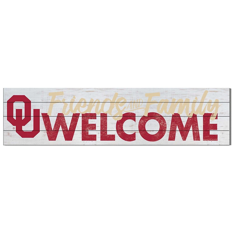 Oklahoma Sooners 10'' x 40'' Friends & Family Welcome Sign