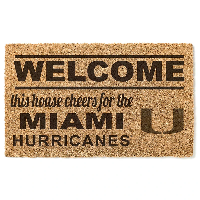 Miami Hurricanes 18" x 30" Welcome Doormat