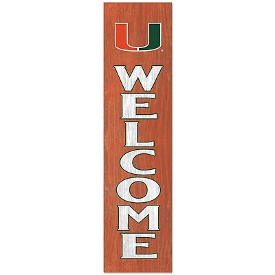 Miami Hurricanes 12'' x 48'' Welcome Outdoor Leaner