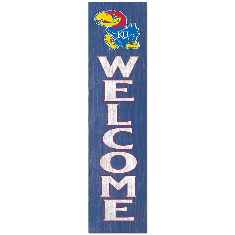 Kansas Jayhawks 12'' x 48'' Welcome Outdoor Leaner