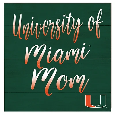 Miami Hurricanes 10'' x 10'' Mom Plaque