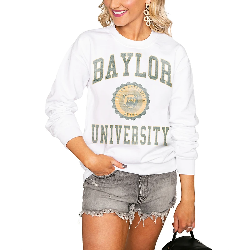 Women's White Baylor Bears Seal of Approval Oversized Perfect Pullover Sweatshirt