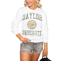 Women's White Baylor Bears  Seal of Approval Oversized Perfect Pullover Sweatshirt