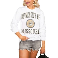 Women's White Missouri Tigers  Seal of Approval Oversized Perfect Pullover Sweatshirt