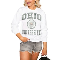 Women's White Ohio Bobcats  Seal of Approval Oversized Perfect Pullover Sweatshirt