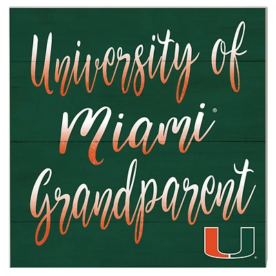 Miami Hurricanes 10'' x 10'' Grandparent Plaque