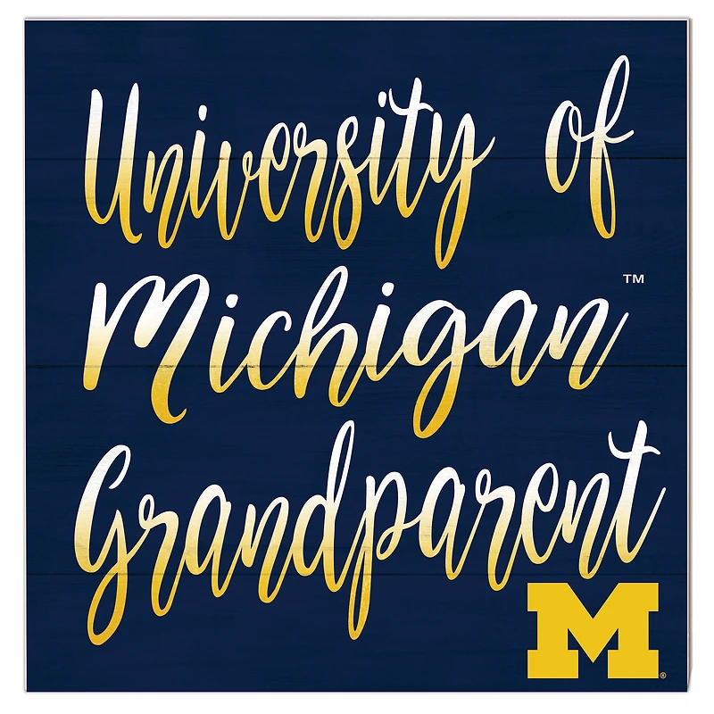 Michigan Wolverines 10'' x 10'' Grandparent Plaque