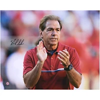 Nick Saban Alabama Crimson Tide Autographed 16" x 20" Clapping Photograph