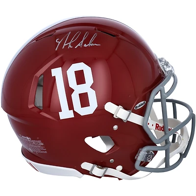Nick Saban Alabama Crimson Tide Autographed Riddell #18 Speed Logo Authentic Helmet