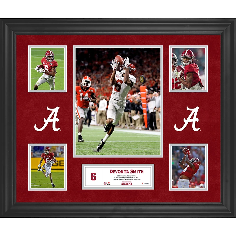DeVonta Smith Alabama Crimson Tide Framed 5-Photo Collage