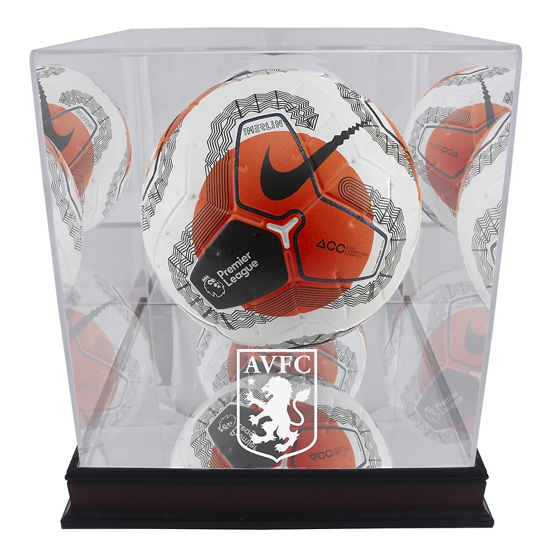 Aston Villa Mahogany Team Logo Soccer Ball Display Case