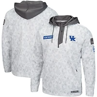 Men's Colosseum Arctic Camo Kentucky Wildcats OHT Military Appreciation Quarter-Zip Hoodie