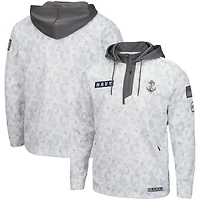 Men's Colosseum Arctic Camo Navy Midshipmen OHT Military Appreciation Quarter-Zip Hoodie