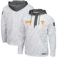 Men's Colosseum Arctic Camo Tennessee Volunteers OHT Military Appreciation Quarter-Zip Hoodie