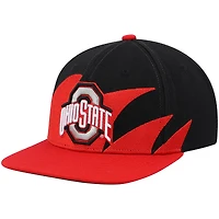 Men's Mitchell & Ness Scarlet/Black Ohio State Buckeyes Sharktooth Snapback Hat