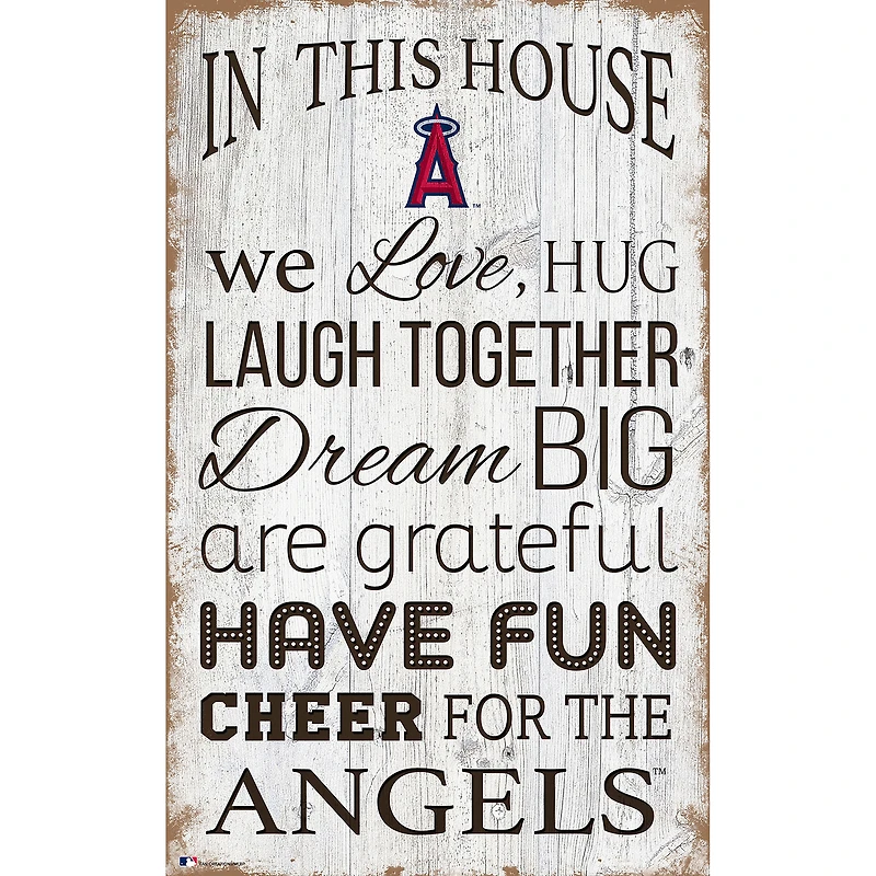 Los Angeles Angels 11'' x 19'' Team In This House Sign