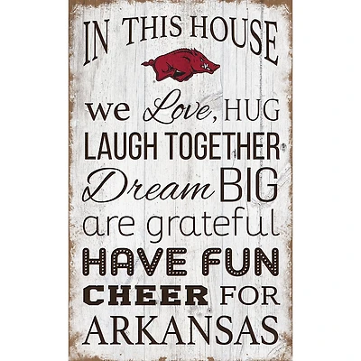 Arkansas Razorbacks 11'' x 19'' Team In This House Sign