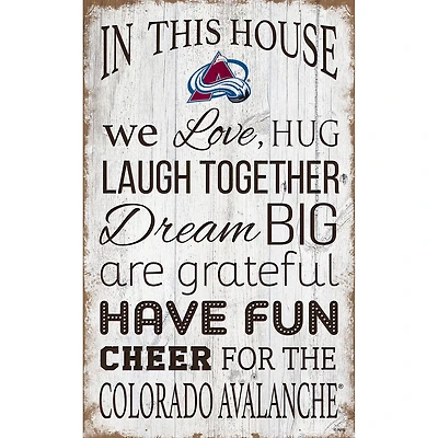Colorado Avalanche 11'' x 19'' Team In This House Sign