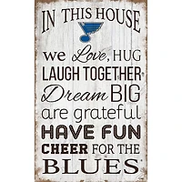 St. Louis Blues 11'' x 19'' Team In This House Sign