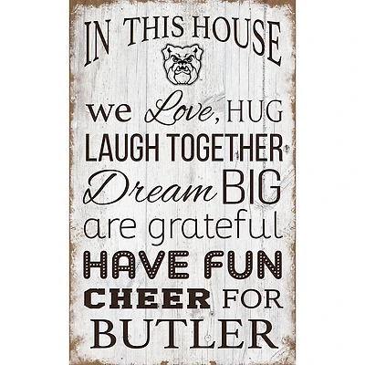 Butler Bulldogs 11'' x 19'' Team In This House Sign
