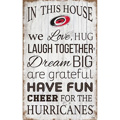 Carolina Hurricanes 11'' x 19'' Team In This House Sign