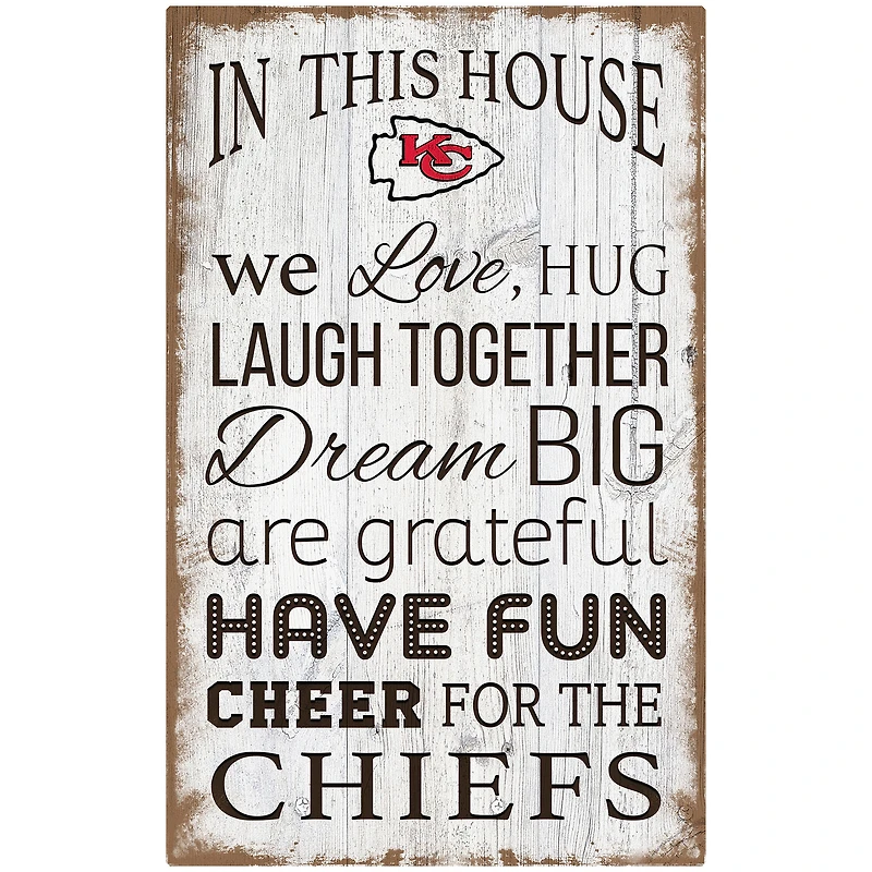 Kansas City Chiefs 11'' x 19'' Team In This House Sign