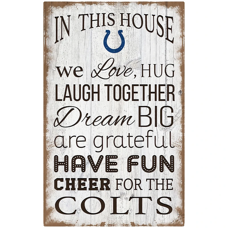 Indianapolis Colts 11'' x 19'' Team In This House Sign