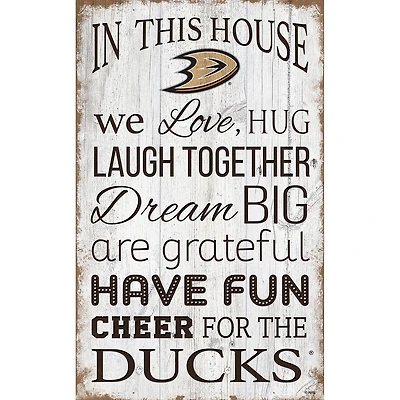 Anaheim Ducks 11'' x 19'' Team In This House Sign