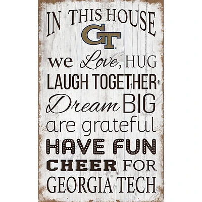 Georgia Tech Yellow Jackets 11'' x 19'' Team In This House Sign