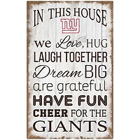 New York Giants 11'' x 19'' Team In This House Sign