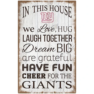 New York Giants 11'' x 19'' Team In This House Sign
