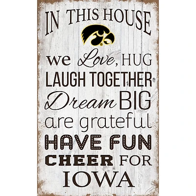 Iowa Hawkeyes 11'' x 19'' Team In This House Sign