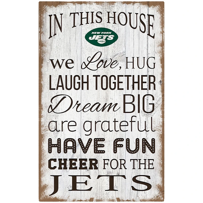 New York Jets 11'' x 19'' Team In This House Sign