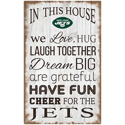 New York Jets 11'' x 19'' Team In This House Sign