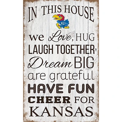 Kansas Jayhawks 11'' x 19'' Team In This House Sign