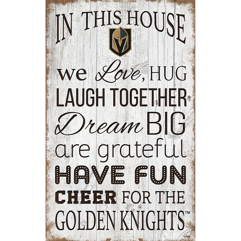 Vegas Golden Knights 11'' x 19'' Team In This House Sign