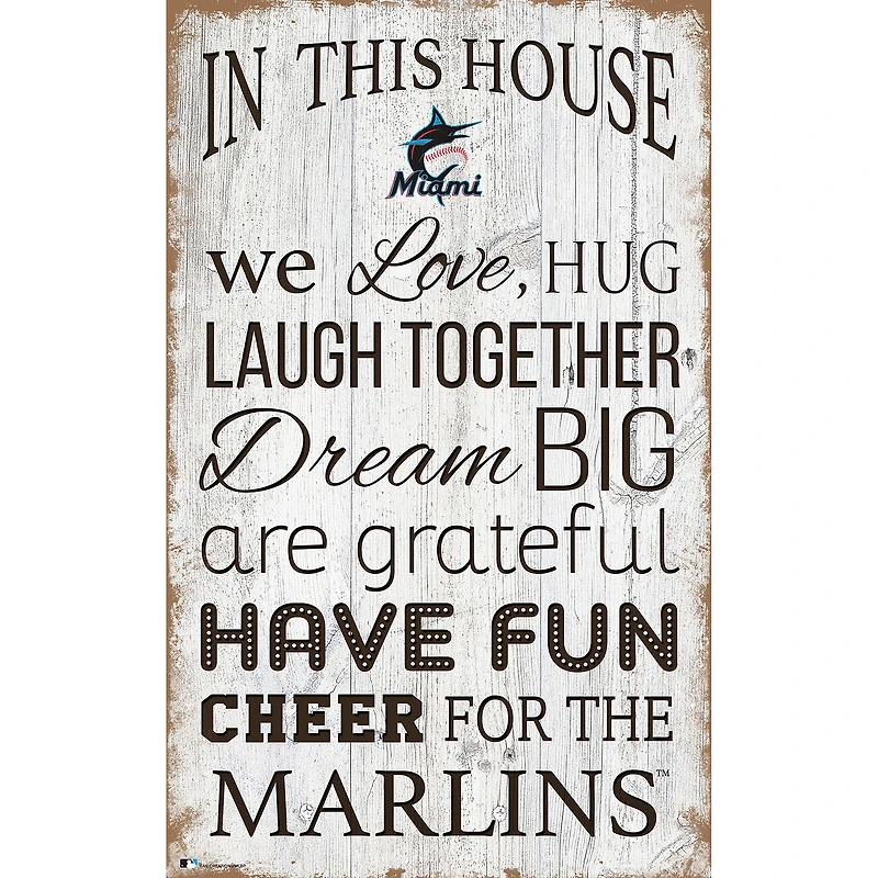 Miami Marlins 11'' x 19'' Team In This House Sign