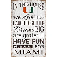 Miami Hurricanes 11'' x 19'' Team In This House Sign