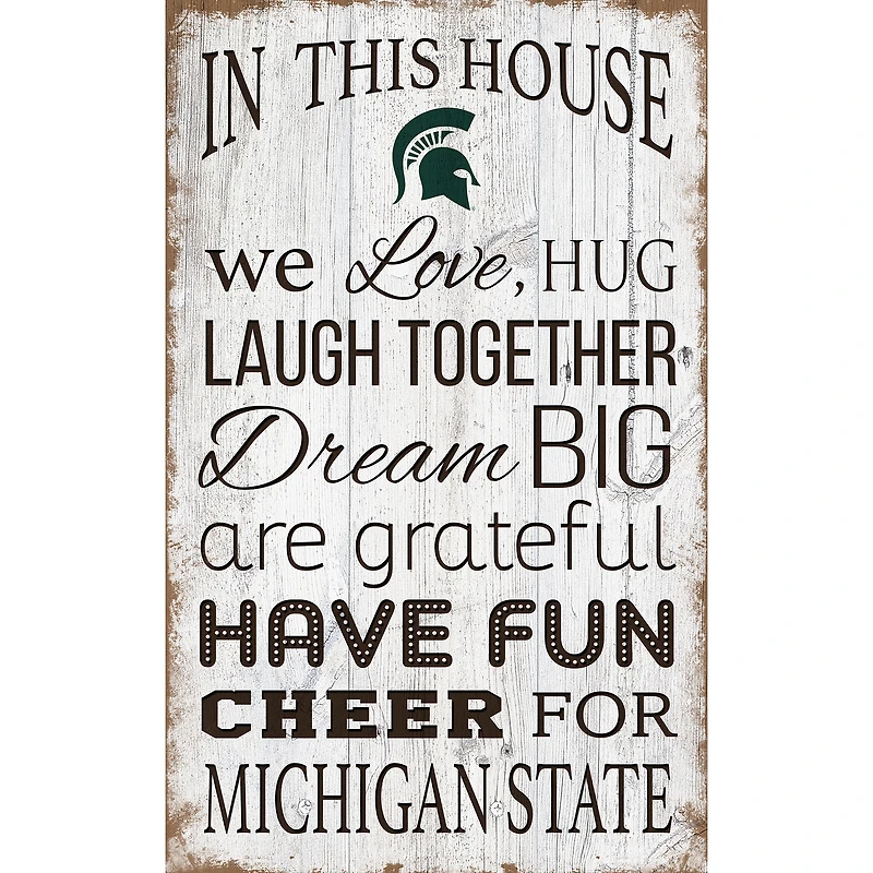 Michigan State Spartans 11'' x 19'' Team In This House Sign