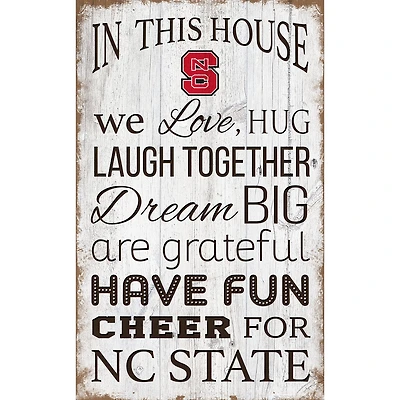 NC State Wolfpack 11'' x 19'' Team In This House Sign