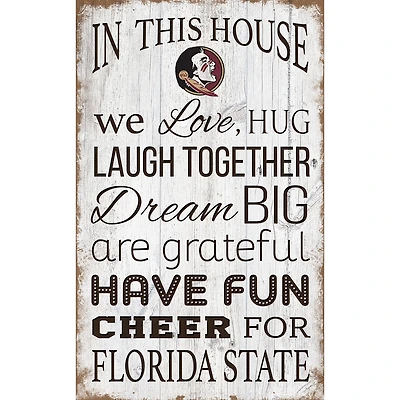Florida State Seminoles 11'' x 19'' Team In This House Sign