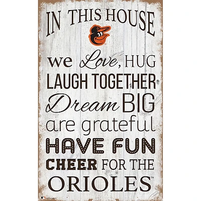 Baltimore Orioles 11'' x 19'' Team In This House Sign