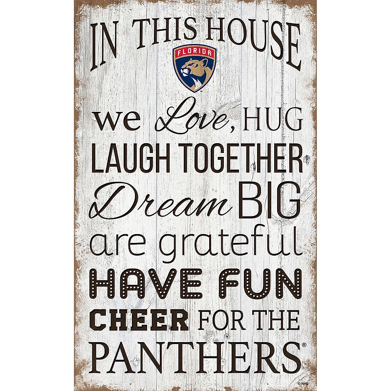 Florida Panthers 11'' x 19'' Team In This House Sign