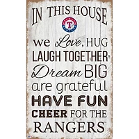 Texas Rangers 11'' x 19'' Team In This House Sign