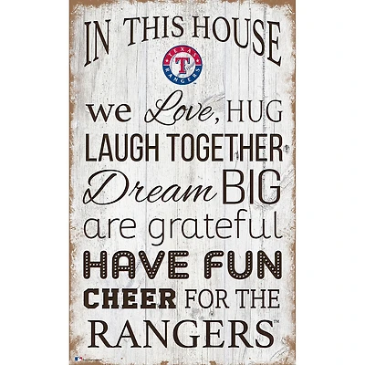 Texas Rangers 11'' x 19'' Team In This House Sign