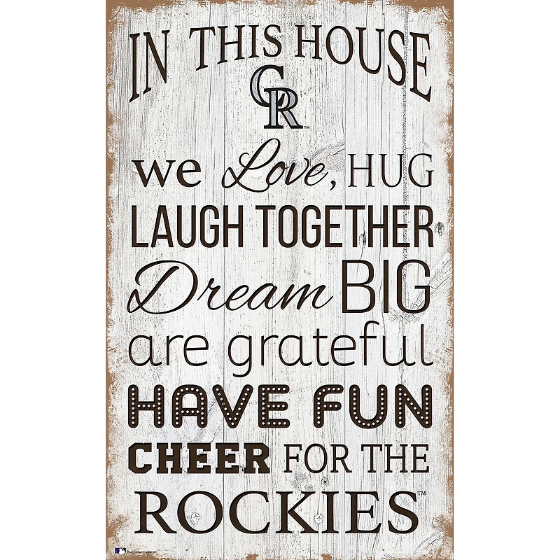 Colorado Rockies 11'' x 19'' Team In This House Sign