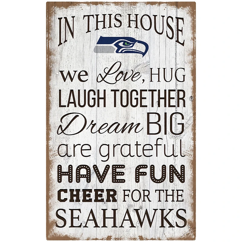 Seattle Seahawks 11'' x 19'' Team In This House Sign