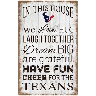 Houston Texans 11'' x 19'' Team In This House Sign